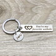 You’re My Favorite Asshole Keychain, Funny Husband Keychain, Gift from Wife, Anniversary Gift, Humorous Birthday Gift for Him, Christmas