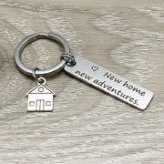 New Home New Adventures Keychain, First Time Homeowners Gift, First House Gift, Housewarming Gift, Gift for Couple, Gift from Realtor
