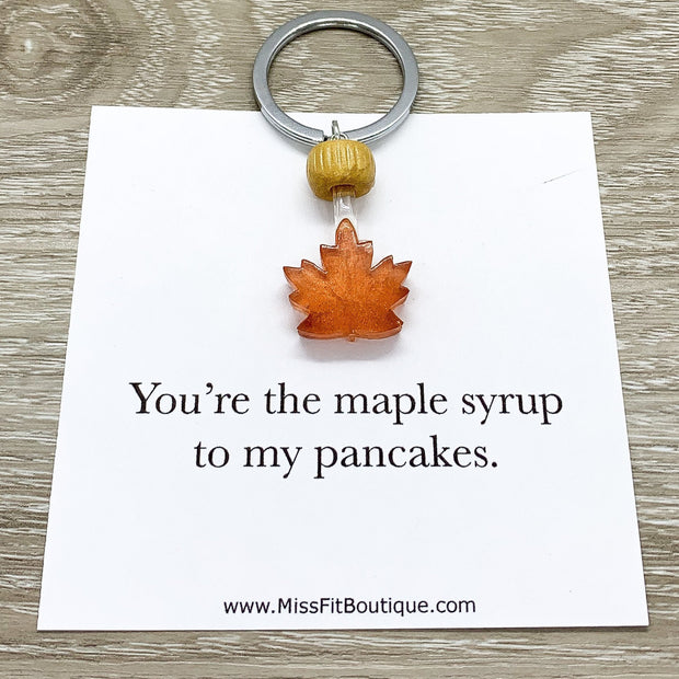You’re The Maple Syrup to My Pancakes, Tiny Maple Syrup Keychain, Realistic Food Charm, Friendship Gifts, Gift for Best Friend, Canada Gift