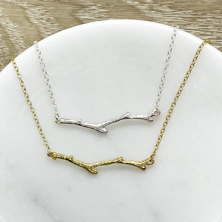 Branch Necklace, Sisters Jewelry, Branches Off the Same Tree Quote, Minimal Necklace. Little Sister Gift, Nature Lover Gift, Birthday Gift