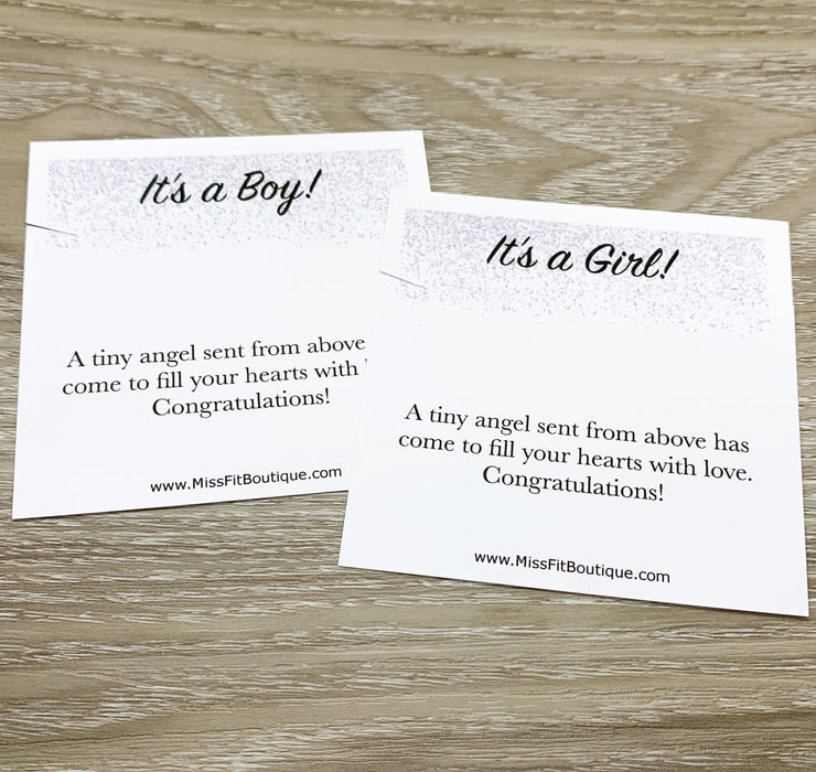 It’s a Girl Card, It’s a Boy, Silver Pearl Necklace, Dainty Pendant, Mom to Be Gift, First Time Mom Gift, Baby Shower Gift, Expectant Mother