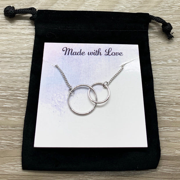 Amazing Sister Gift, Interlocking Circles Necklace, Circular Pendant, Linked Circles Necklace, Gift for Big Sister, Sister Birthday Gift
