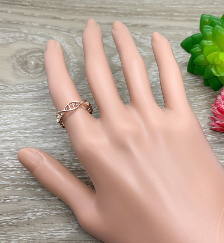 DNA Ring, Double Helix Ring, Blended Family Gift, Biology Jewelry, Gift for Medical Student, Science Jewelry, Nurse Gift, Stocking Stuffer