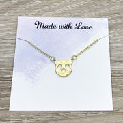 Tiny Panda Necklace Gold, Panda Head Pendant, Wild Animal Necklace, Animal Lover Gift, Gift for Little Girl, Zoo Jewelry, Birthday Gift