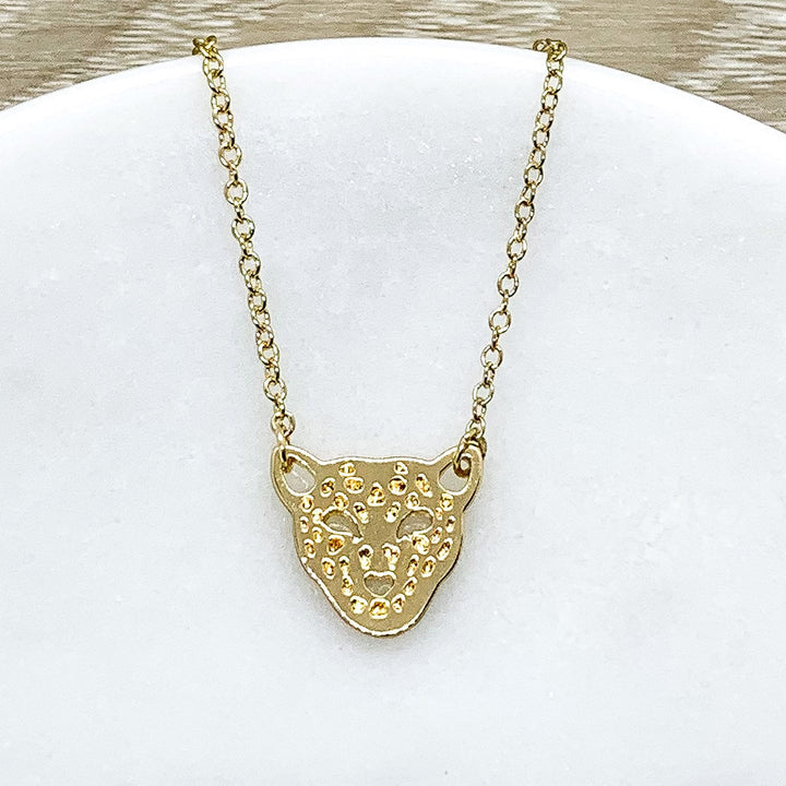 Cheetah Necklace, Gold Leopard Necklace, Tiger Necklace, Minimal Necklace, Animal Lover Gift, Animal Jewelry, Jungle Jewelry