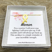 Warrior Gift, Awareness Ribbon Necklace, Strength Gift, Fighter Jewelry, Simple Reminder Gift, Cancer Patient, Survivor Necklace