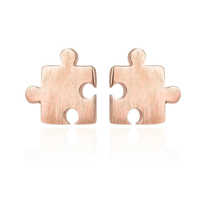 Tiny Puzzle Stud Earrings, Jigsaw Puzzle Jewelry, Autism Awareness Gift, Cute Earrings, Games Night Gift, Dainty Jewelry, Minimalist Gift