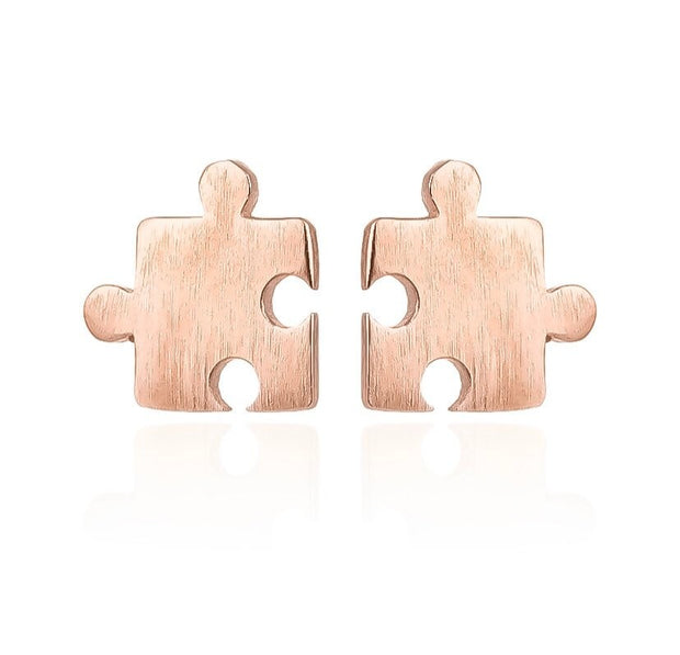 Tiny Puzzle Stud Earrings, Jigsaw Puzzle Jewelry, Autism Awareness Gift, Cute Earrings, Games Night Gift, Dainty Jewelry, Minimalist Gift