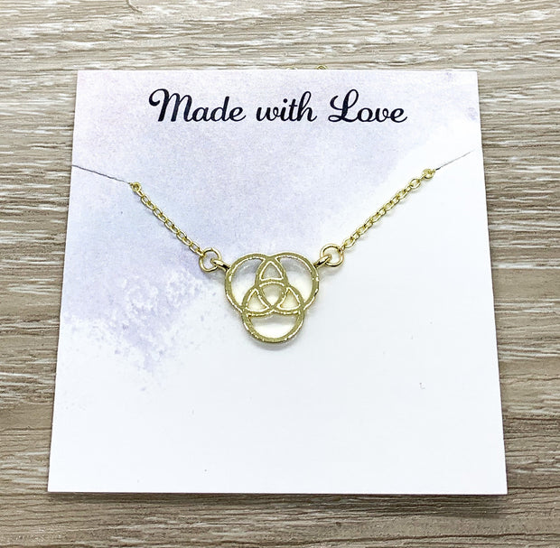 3 Gold Circles Necklace Card, Infinity Circles Necklace, Generations Gift for Mom, Grandmother Necklace, Minimalist Jewelry, Mother Necklace