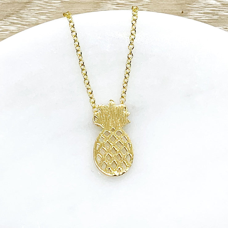Tiny Pineapple Necklace Gold, Dainty Jewelry, Pineapple Gift, Foodie Gift, Friendship Necklace, Gift for Best Friend, Stocking Stuffer