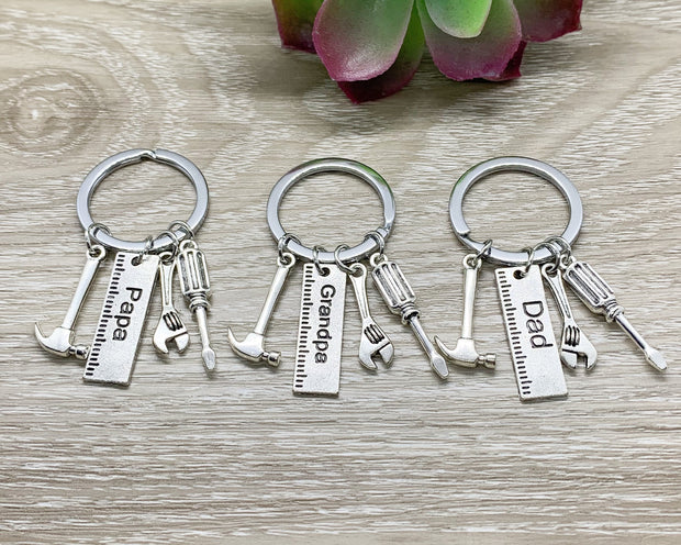 Father Keychain, Dad Keychain, Fathers Day Gift, Papa Keychain, Gift for Dad, Grandpa Keychain, Gift from Son, Gift for Him, Fête des Papas