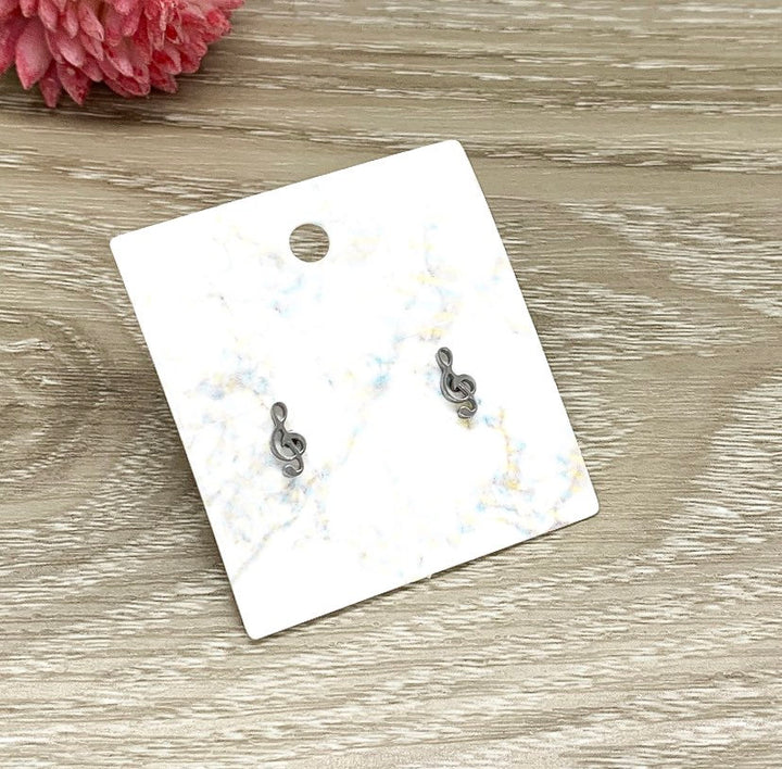 Music Note Stud Earrings, Tiny Treble Clefs Earrings, Musician Gift, Music Teacher Gift, Musical Jewelry, Music Themed Earrings, Dainty Stud