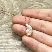 Tiny Seashell Necklace, Ocean Lover Gift, Beach Jewelry, Shell Pendant, Coastal Necklace, Seascape Jewelry, Gift for Her, Birthday Gift