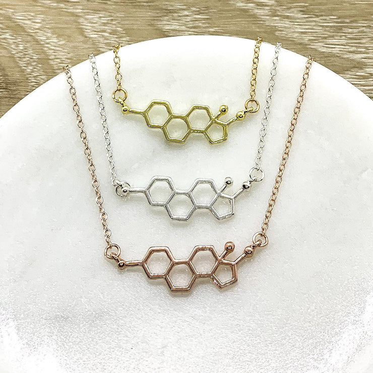 Estrogen Necklace, Affirmation Gift for Women, Strength Gift, Molecular Jewelry, Girl Power Gift, Empowering Gift for Her, Feminist Jewelry