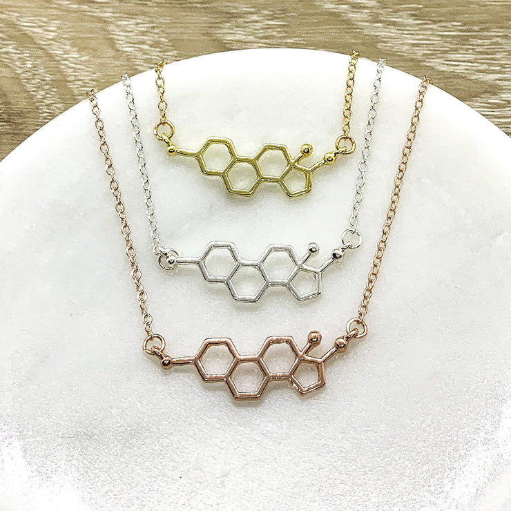 Molecular Necklace, Estrogen Jewelry, Molecule Necklace, Girl Power Gift, Empowering Gift for Her, Gift for Women, Feminist Jewelry