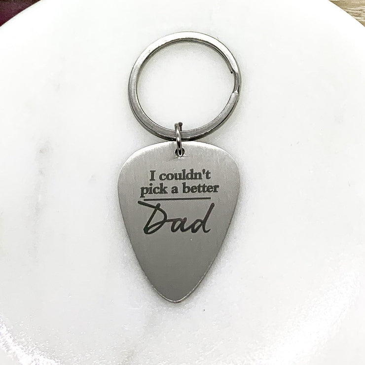 I Couldn’t Pick A Better Dad, Father Musician Keychain, Dad Keychain, Guitar Player, Gift from Kids, Gift from Daughter, Gift for Him