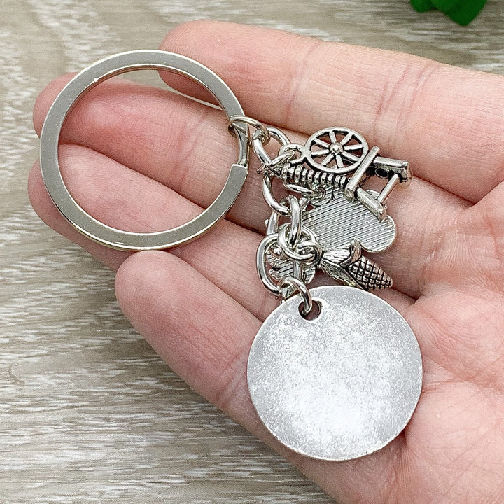 Porte-clés Agriculture, Cadeau pour agriculteur, Breloques Ferme, Cadeau pour papa, Breloques Vie à la ferme, Breloque Épi de maïs, Breloque Tracteur