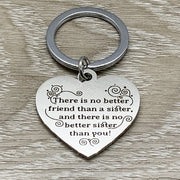 There is No Better Sister Than You Quote, Sister Keychain, Little Sister Gift, Bonus Sister Gift, Gift for Soul Sister, Sister Birthday Gift