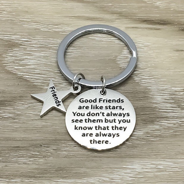 Good Friends Are Like Stars Keychain, Gift for Friend, Friendship Keychain, Gift for Bestie, BFF Birthday Gift, Long Distance Friends Gift