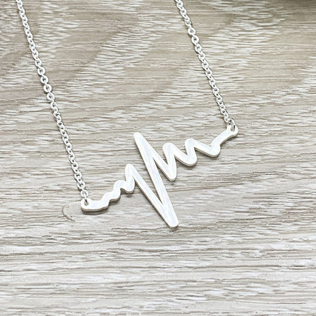 Heartbeat Necklace, Gift for Granddaughter, Gift from Mother, Gift from Grandma, Gift from Nana, Niece Necklace, Birthday Gift