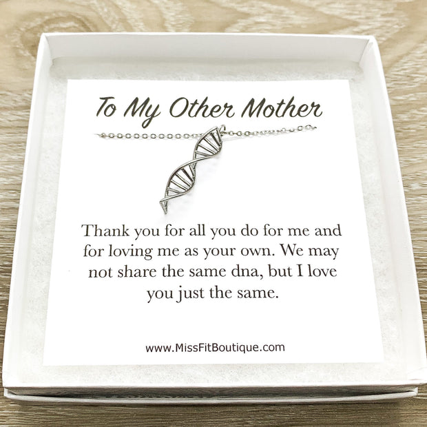 DNA Necklace, To My Other Mother Gift, Double Helix Pendant, Blended Family Gift, Bonus Mom Gift, Unbiological Mother Gift, Stainless Steel