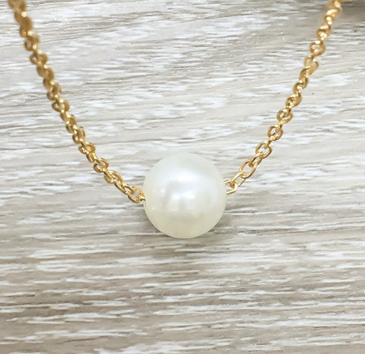 Amazing Teacher Gift, Floating Pearl Necklace, Gift from Student, Teacher Appreciation Gift, Thank You Gift, Simple Reminder Card