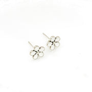 Tiny White Flower Stud Earrings, Daisy Earrings, Dainty Flower Jewelry, Minimalist Stud Earrings, Gift for Daughter, Gift for Little Girl