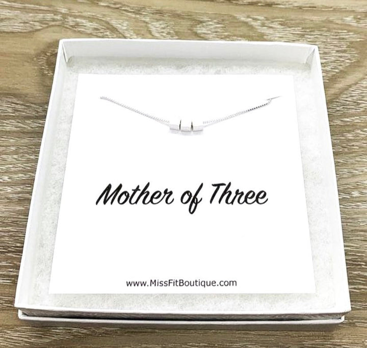 Generations Necklace, Three Cubes Sterling Silver Square Necklace, Grandmother Mother Daughter Gift, Meaningful Jewelry, Minimalist Necklace