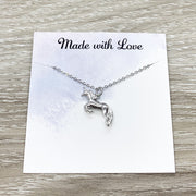 Silver Unicorn Necklace, Be Yourself Card, Unicorn Jewelry, Uplifting Gift, Unicorn Lover Gift, Unicorn Pendant, Teen Girl Gift, Birthday