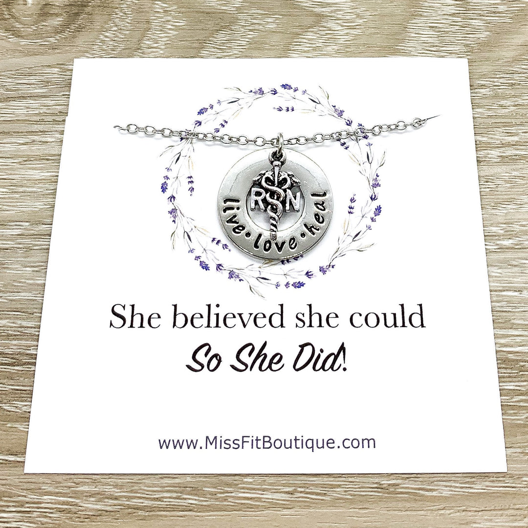 Registered Nurse Gift, She Believed She Could, RN Necklace, Nursing Jewelry Gift, Thank You Gift from Patient, Nursing Student Gift