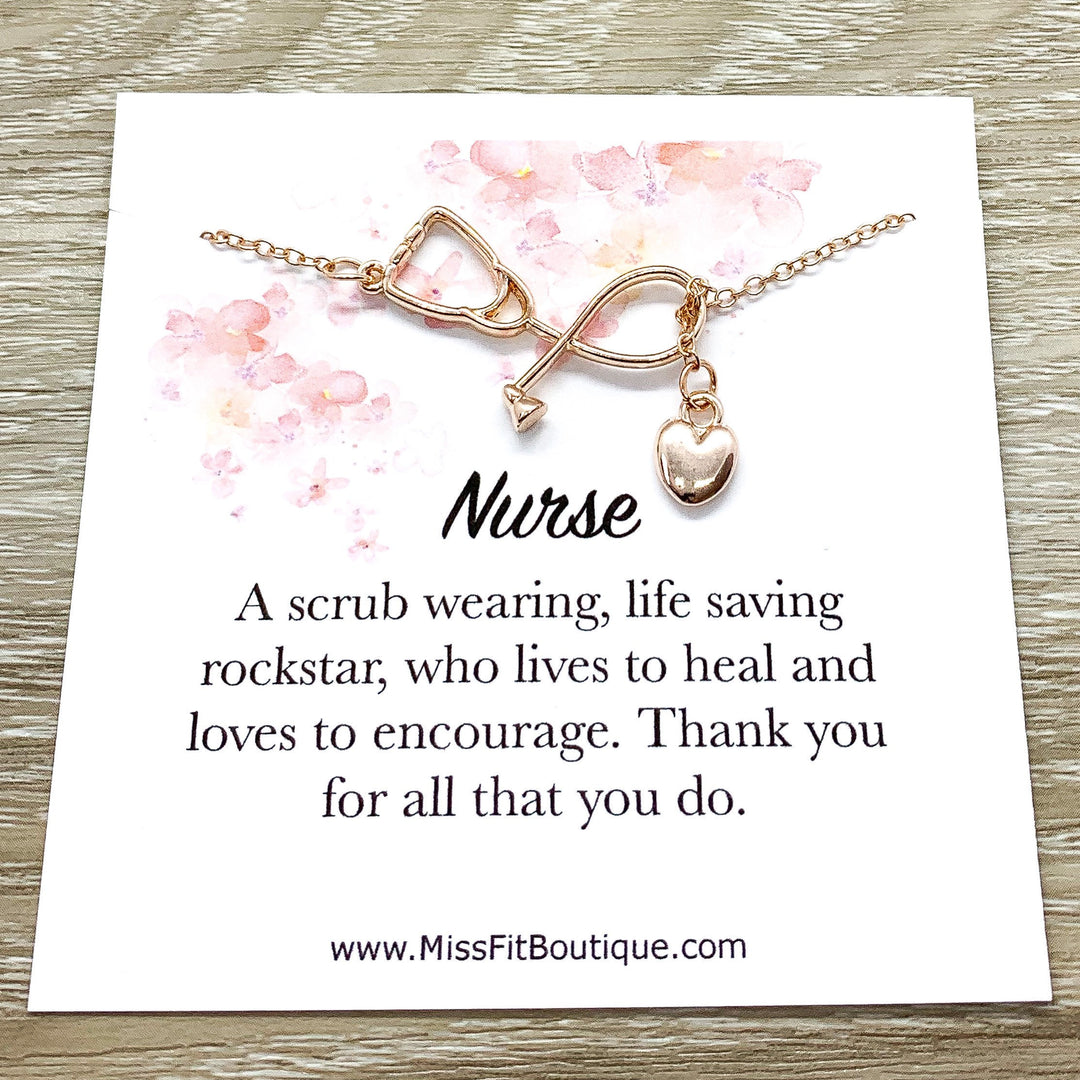 Stethoscope Necklace, Nurse Appreciation Gift, Lariat Y Necklace, Nursing Jewelry Gift, Thank You Gift from Patient, Medical Student Gift