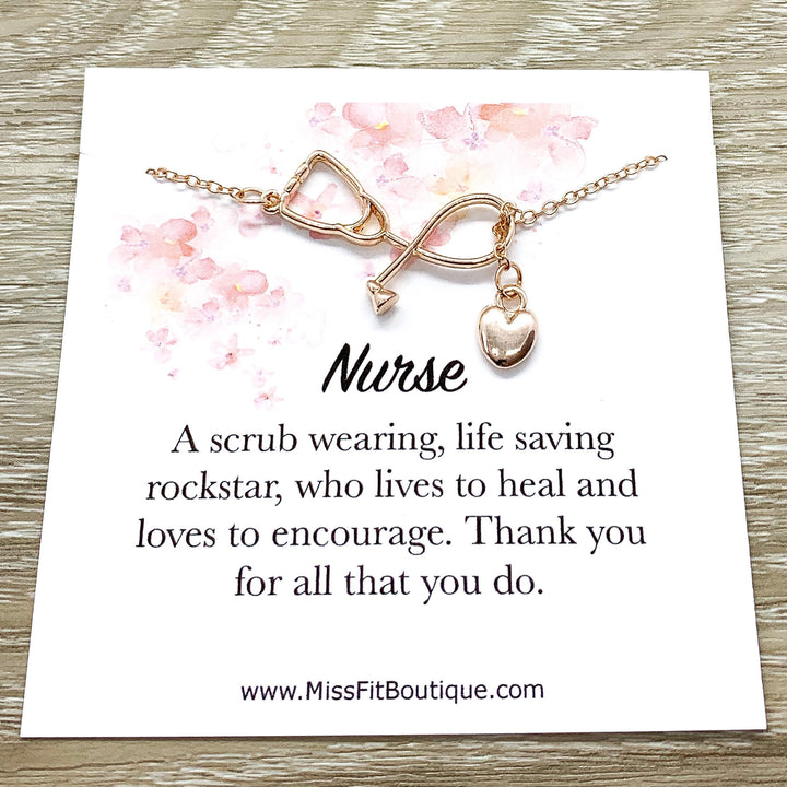 Stethoscope Necklace, Nurse Appreciation Gift, Lariat Y Necklace, Nursing Jewelry Gift, Thank You Gift from Patient, Medical Student Gift