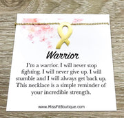 Warrior Gift, Awareness Ribbon Necklace, Strength Gift, Fighter Jewelry, Simple Reminder Gift, Cancer Patient, Survivor Necklace