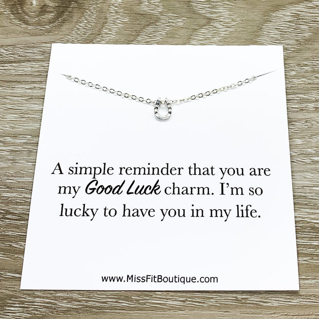 Tiny Horseshoe Necklace, Good Luck Charm Necklace, Simple Reminder Jewelry, Minimalist Jewelry, Stocking Filler for Women, Birthday Gift