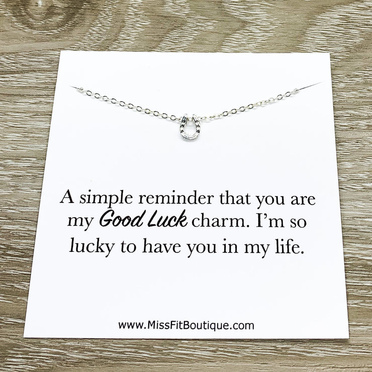 Tiny Horseshoe Necklace, Good Luck Charm Necklace, Simple Reminder Jewelry, Minimalist Jewelry, Stocking Filler for Women, Birthday Gift