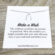 Make a Wish Necklace, Wishbone Pendant, Lucky Charm Jewelry, Gift for Friend, Friendship Jewelry, Gift for Daughter, Birthday Gift for Women