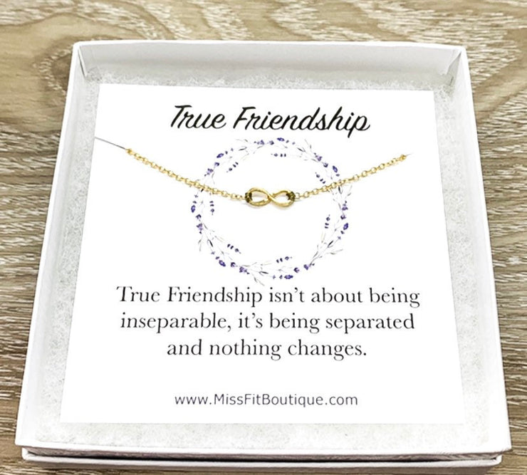 True Friendship Gift, Dainty Infinity Necklace, Eternity Pendant, Gift for Best Friend, Infinity Necklace, Gift for Unbiological Sister