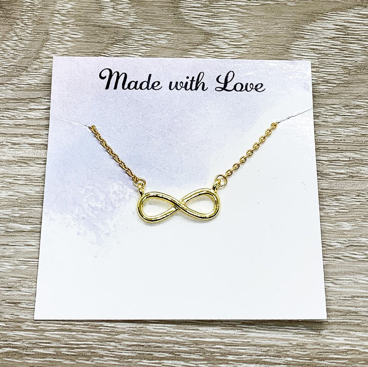 Dainty Infinity Necklace, Rose Gold, Silver, Eternity Pendant, Gift for Women, Infinity Necklace, Love You Forever, Daughter Gift from Mom