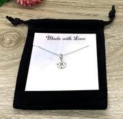 No Matter Where, Compass Necklace with Custom Card, Sterling Silver Necklace, Best Friends Necklace, Birthday Gift, Simple Reminder Jewelry