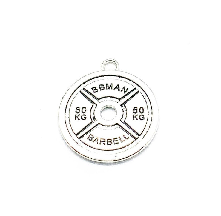 Weightlifting Charm, 50kg Weight Plate Charms, 50 kilograms, Weight Charms, Fitness Charms, Jewelry Findings, Gym Charm, Stocking Filler