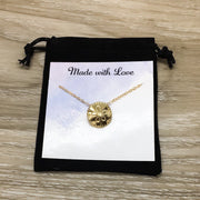 Sanddollar Necklace Gold, Ocean Lover Gift, Beach Jewelry, Shell Pendant, Coastal Necklace, Seascape Jewelry, Beach Wedding, Summer Jewelry