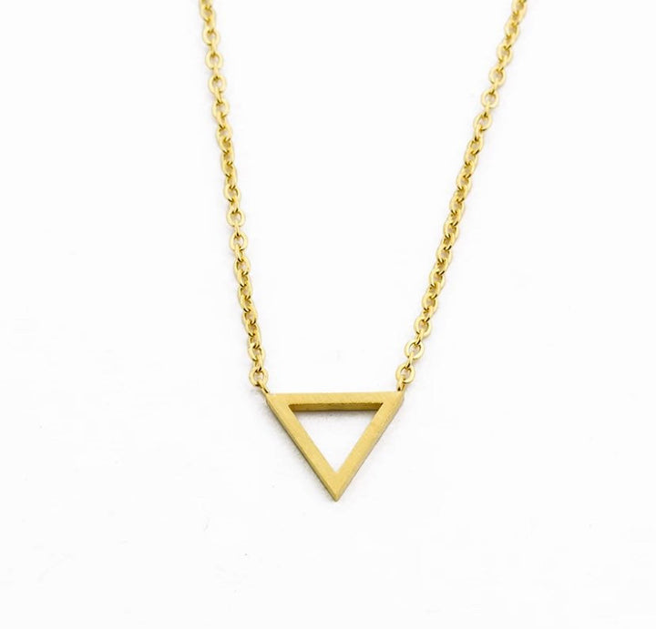 Happy Retirement Card, Tiny Triangle Necklace, Dainty Pendant, New Beginning Gift, Necklace for Women,  Friend Gift, Layering Necklace