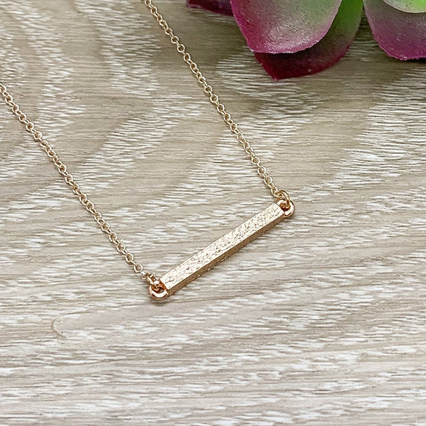 Daughter in Law Necklace, Rose Gold Bar Necklace, Gift for Bride from Mother of the Groom, Meaningful Jewelry, Gift from Mother in Law