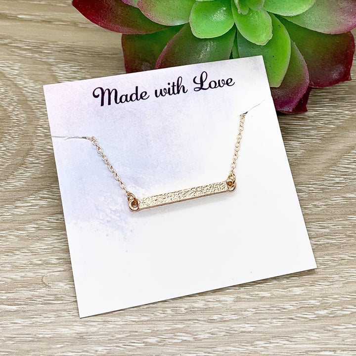 Daughter in Law Necklace, Rose Gold Bar Necklace, Gift for Bride from Mother of the Groom, Meaningful Jewelry, Gift from Mother in Law