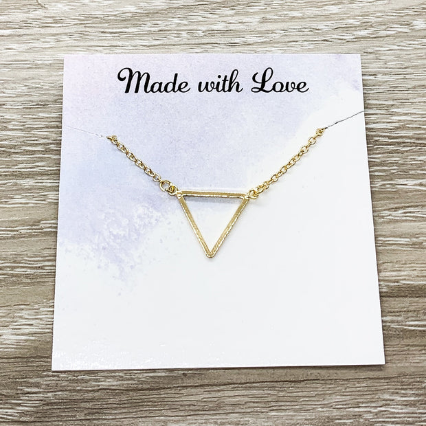 Triangle Outline Necklace, Dainty Pendant, Triangular Pendant, Infinity Necklace, Minimalist Necklace, Christmas Gift, Modern Jewelry