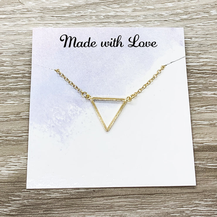 You Are My Hero Gift, Triangle Necklace, Dainty Pendant, Appreciation Gift, Friendship Necklace, Layering Necklace, Christmas Gift