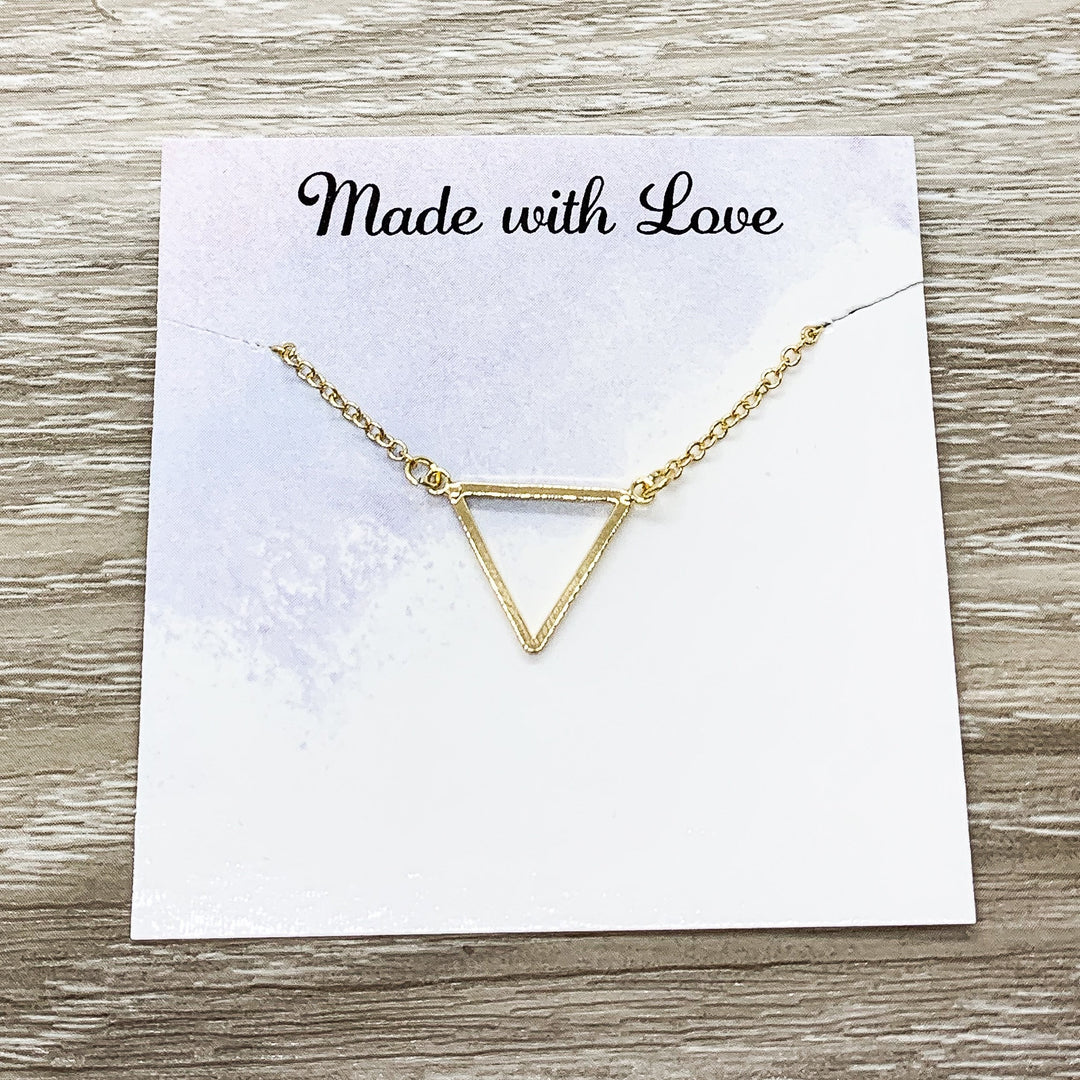 Happy Retirement Gift, Triangle Necklace, Dainty Pendant, Every Day is Saturday, New Beginning Gift, New Life Card, Layering Necklace