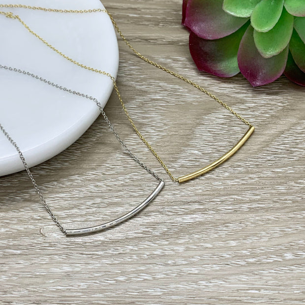 Dainty Thin Bar Necklace, Layering Necklace, Balance Bar Pendant, Gift for Daughter, Minimalist Jewelry, Gift from Mom, Birthday, Christmas