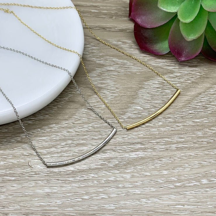 I Am Enough Card, Dainty Thin Bar Necklace, Layering Necklace, Balance Bar Pendant, Gift for Daughter, Gift from Mom, Birthday Gift