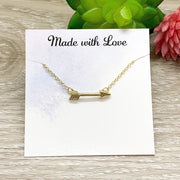 Unbiological Sisters Gift, Horizontal Arrow Necklace, Soul Sister Gift, Arrow Jewelry, Best Friends Necklace, Sister Birthday Gift, Friends